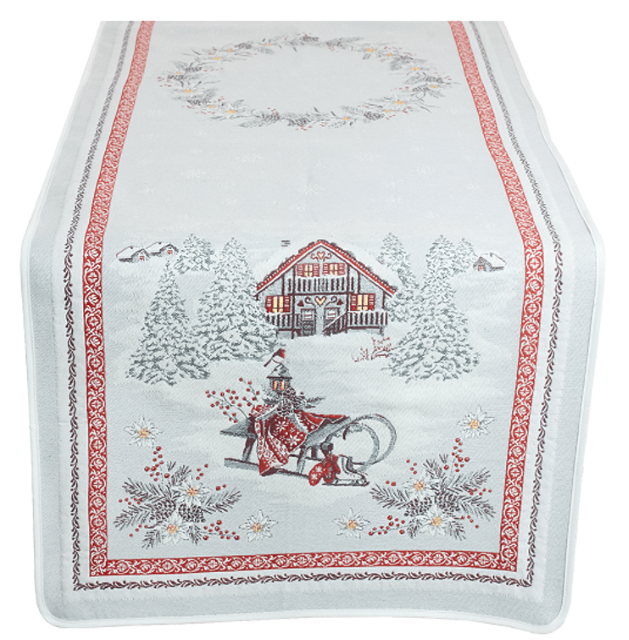 Montagne Jacquard Table runner (Savoie. perle)